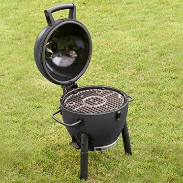 Portable Kamado Charcoal Grill with Cast Iron Grates