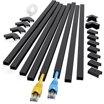 Yecaye 125in Black Cord Hider Kit - Sleek Cable Management Solution for Home & Office
