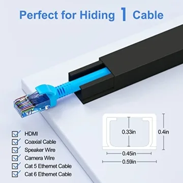 Yecaye 125in Black Cord Hider - Cable Management Kit