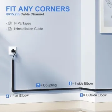 Yecaye 125in Black Cord Hider - Cable Management Kit