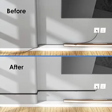 Yecaye 125in Black Cord Hider - Cable Management Kit