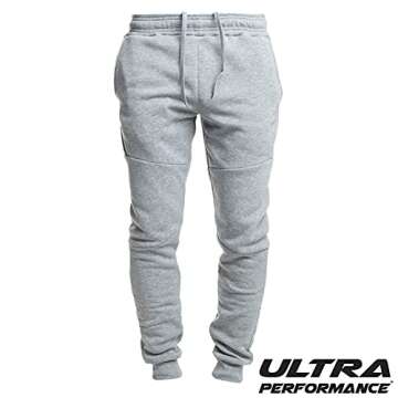 Ultra Performance 3 Pack Fleece Active Tech Joggers for Men with Zipper Pockets
