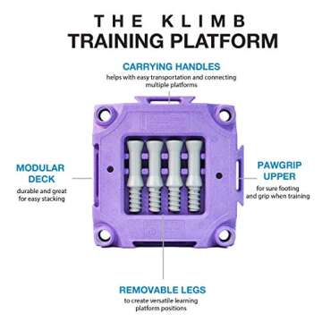 Blue-9 KLIMB Dog Training Platform: Portable Agility System, Purple