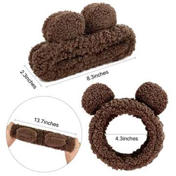 Huachi Spa Headbands: Cute Bear Ears for Makeup & Beauty