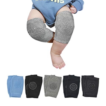 IUMÉ Baby Knee Pads for Crawling, 5 Pairs Unisex Baby Crawling Pads Anti-Slip Baby Protect Knee Pad...