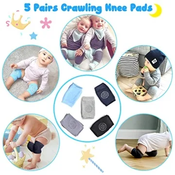 IUMÉ Baby Knee Pads for Crawling - 5 Pairs of Comfort