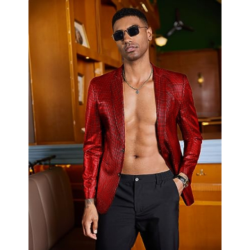 Stylish COOFANDY Men's Metallic Regular Fit Blazer