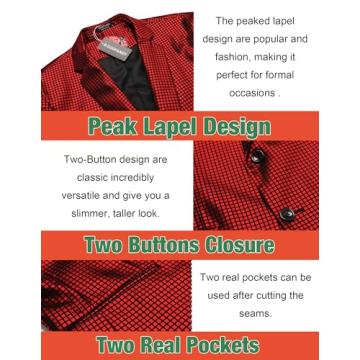 Stylish COOFANDY Men's Metallic Regular Fit Blazer