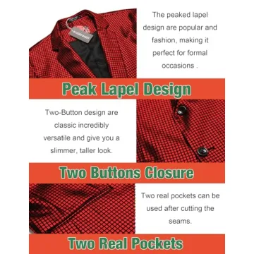 Stylish COOFANDY Men's Metallic Regular Fit Blazer