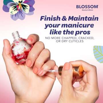 Blossom Cuticle Oil for Nails, Hydrating, Moisturizing, Scented Nail Oil Cuticle Care, Infused with Real Flowers, Made in USA, 0.92 fl. oz, Rose