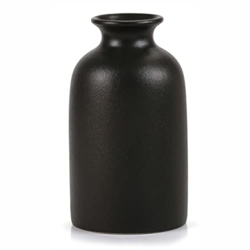 Ceramic Black Small Vase, Dry Flower Vases Minimalism Style for Modern Table Shelf Fit Fireplace Bed...