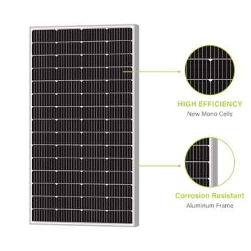 Newpowa 180W(Watt) Solar Panel12V Monocrystalline High Efficiency PV Module Off Grid for RV Trailer Camper Rooftop