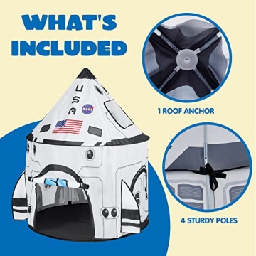 JOYIN Rocket Ship Play Tent for Indoor Outdoor Adventure