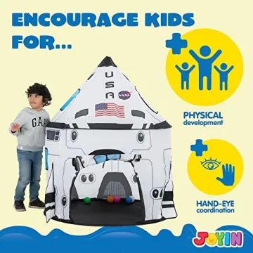 JOYIN Rocket Ship Play Tent for Indoor Outdoor Adventure