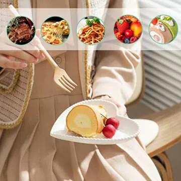 BABALIU 6.3 Inch Porcelain Appetizer Plates Set of 10, Heart Shape Small Dinner Plates, White Dessert Salad Plates Serving Dishes for Cake, Snack, Ice Cream, Waffles, Microwave, Oven, Dishwasher Safe