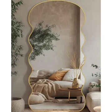 LadyNow 76"x34" Arched Full Length Mirror in Gold