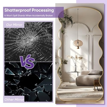 LadyNow 76"x34" Arched Full Length Mirror in Gold