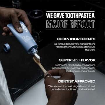 Before Whitening Anti-Cavity Toothpaste, Vegan, Reduces Plaque for Gum Health, Balanced Foaming, Low Abrasion, Long Lasting Minty Fresh Breath, Plant-Based Sugarcane Tube, Made in The USA — 3.5oz