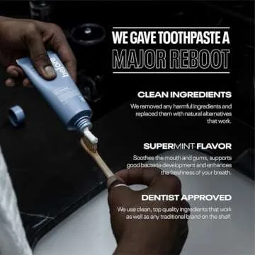 Before Whitening Anti-Cavity Toothpaste, Vegan, Reduces Plaque for Gum Health, Balanced Foaming, Low Abrasion, Long Lasting Minty Fresh Breath, Plant-Based Sugarcane Tube, Made in The USA — 3.5oz