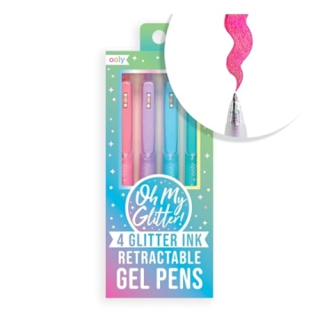 Ooly Oh My Glitter Gel Pens - Set of 4 Cute School Supplies for All Ages