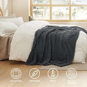 Bedsure Grey Throw Blanket - Ultra Soft & Cozy Fleece