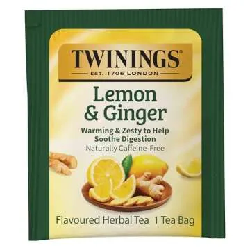 Twinings Lemon & Ginger Herbal Tea Bags, 25 Count Pack of 6