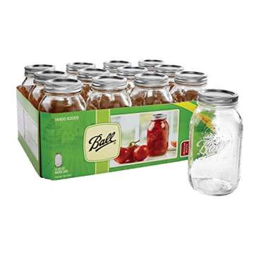 Mason Jar, 500ml, Clear, Lid, PK12