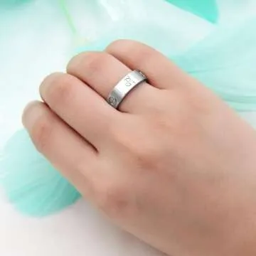 AmorArtSky Love Ring 18k Gold Silver Rings:Friendship Ring With Screw Design Inlay CZ Stainless Stee...