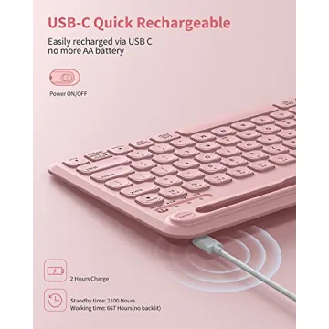 seenda Backlit Bluetooth Keyboard with Multi-Device Support