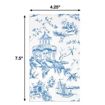 Gift Boutique 100 Blue Tuscan Guest Napkins Decorative Hand Towels 3 Ply Disposable Paper Tuscany Pa...