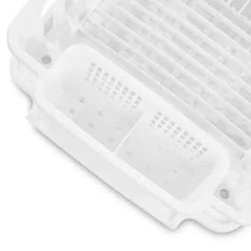 JOEY'Z EXTRA LARGE Heavy Duty Sturdy Hard Plastic Sink Set with Dish Rack with Attached Drainboard Cup Holders for Home Kitchen Counter Top Organizer - White (18 3/4" L x 13 3/4" W x 5 1/2")