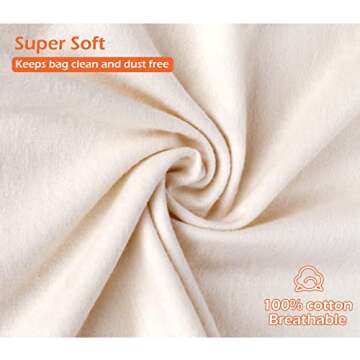 MISSLO Set of 3 Cotton Breathable Dust-proof Drawstring Storage Pouch Multi-functional Bag. Pack 3 S