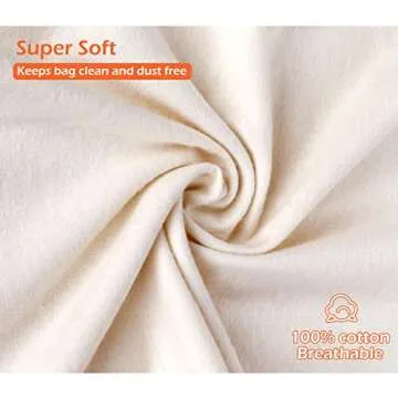 MISSLO Set of 3 Cotton Breathable Dust-proof Drawstring Storage Pouch Multi-functional Bag. Pack 3 S