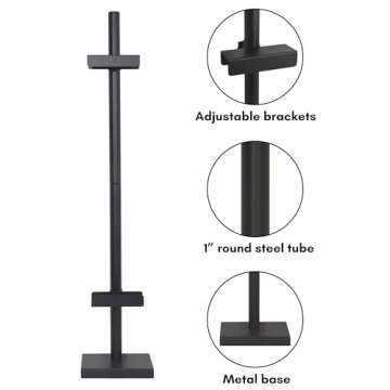Americanflat Adjustable Tabletop Easel Stand for Picture Frames up to 28" - Ideal Picture Frame Stand for Art, Signs, or Photos - Use Easel Stand for Home or Events - Adjustable Picture Stand in Black