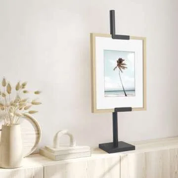 Americanflat Adjustable Tabletop Easel Stand for Picture Frames up to 28" - Ideal Picture Frame Stand for Art, Signs, or Photos - Use Easel Stand for Home or Events - Adjustable Picture Stand in Black