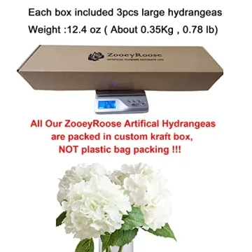 ZooeyRoose 21'' Large Faux Hydrangea Flowers for Elegant Decor