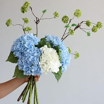 ZooeyRoose 21'' Large Faux Hydrangea Flowers for Elegant Decor