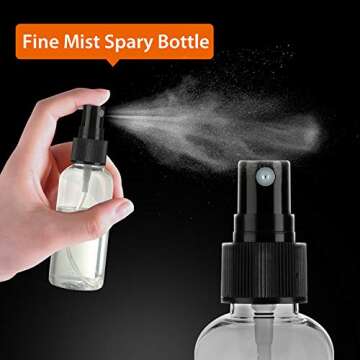 30 Pack 2 oz Fine Mist Mini Clear Spray Bottles for Travel & Essential Oils