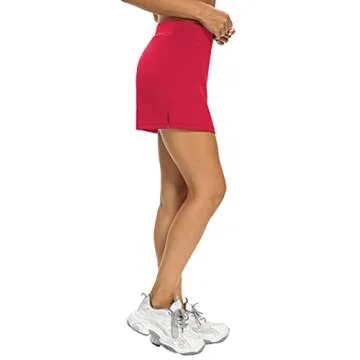 LouKeith Women’s Skirts Tennis Golf High Waisted Casual Summer Shorts Skorts with Pockets for Athletic Sport Active Red M