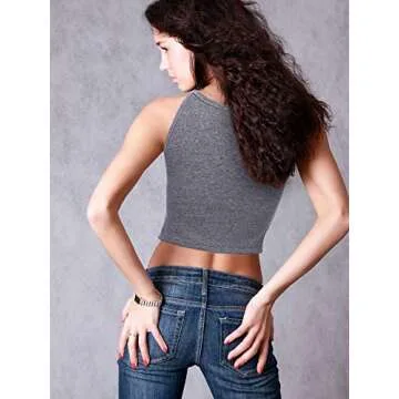 3 Pieces Stylish Racerback Crop Tops for Women