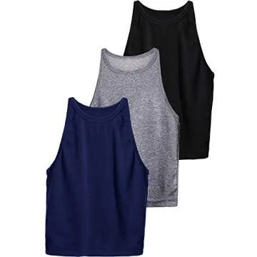 3 Pieces Stylish Racerback Crop Tops for Women