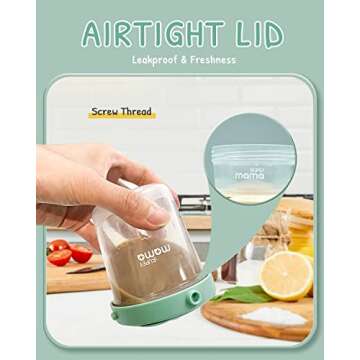 SUPERMAMA Plastic Baby Food Containers 12 Set(2/4/7oz),Stackable Baby Food Storage Containers with Lids,Baby Food Jars for Snack,Puree,Freezer Safe,Easy Storage&Freshness,Microwavable,BPA Free, Green