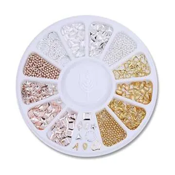 UR SUGAR Nail Art Rhinestones AB Color Nail Jewelry Decorations Gold Silver Nail Studs Rivet Ball Beads Marquise Rhinestone Flat Bottom 5 Boxes With 1pc Rhinestone Picker Pen