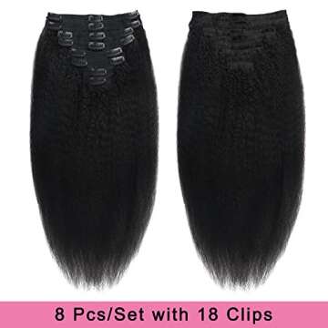 Tahikie Kinky Straight Clip-ins for Beautiful Hair Volumes