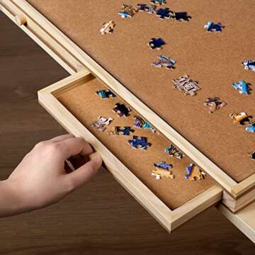 SMOOL Puzzle Table with Drawers for 1500 Piece Jigsaw