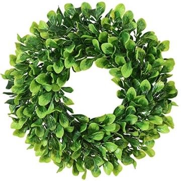 Lvydec 11" Mini Boxwood Wreath for Home Decoration