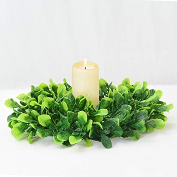 Lvydec 11" Mini Boxwood Wreath for Home Decoration
