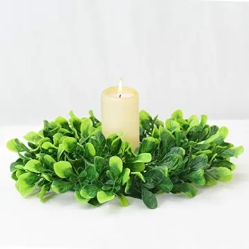 Lvydec 11" Mini Boxwood Wreath for Home Decoration