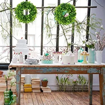 Lvydec 11" Mini Boxwood Wreath for Home Decoration