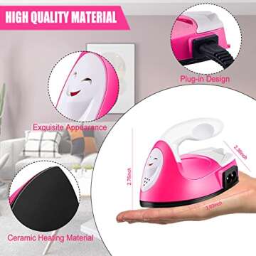 ACHENYUANYUAN Mini Heat Press Small Iron Portable Heat Press Machine Mini Craft Iron with Charging B...